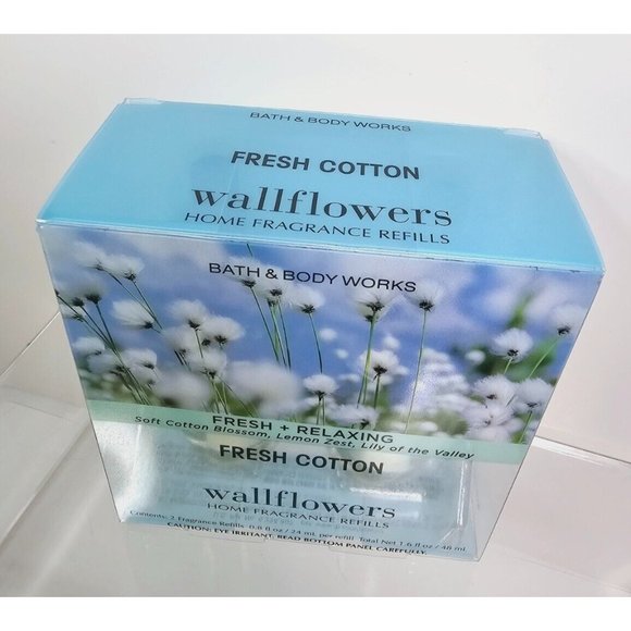 FRESH COTTON Bath & Body Works Wallflowers Fragrance Refill 2 Box NEW - Picture 3 of 7